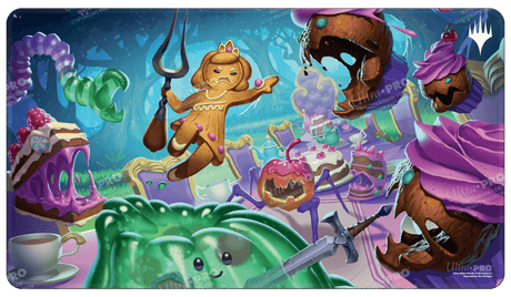 Wilds of Eldraine Food Fight White Stitched Standard Gaming Playmat for Magic: The Gathering | Nexcstoioe