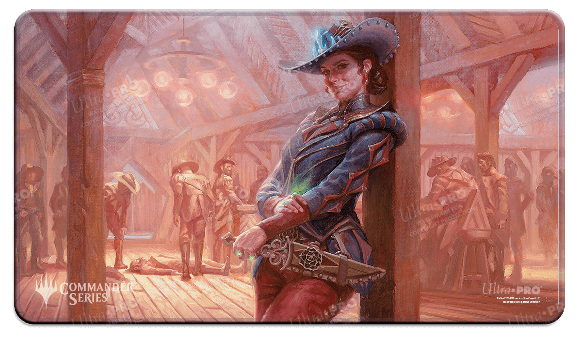 Outlaws of Thunder Junction Marchesa, Dealer of Death Stitched Edge Playmat for Magic: The Gathering | Nexcstoioe