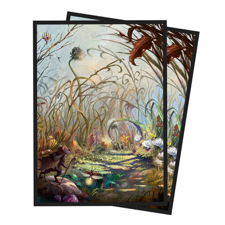 Bloomburrow Season Lands: Plains Summer Deck Protector Sleeves (100ct) White for Magic: The Gathering Front | Nexcstoioe 