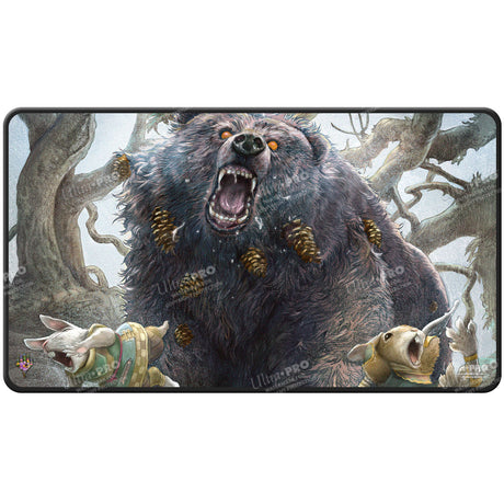 Bloomburrow Lumra, Bellow of the Woods Black Stitched Standard Gaming Playmat for Magic: The Gathering | Nexcstoioe Front