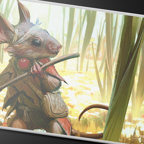 Bloomburrow Swords to Plowshares Stitched Edge Standard Gaming Playmat for Magic: The Gathering Close up | Nexcstoioe