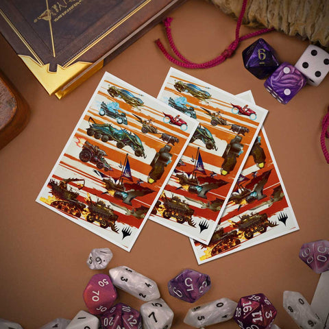 Aetherdrift Finish Line Bundle Key Art 105ct APEX™ Deck Protector Sleeves for Magic: The Gathering Lifestyle | Nexcstoioe