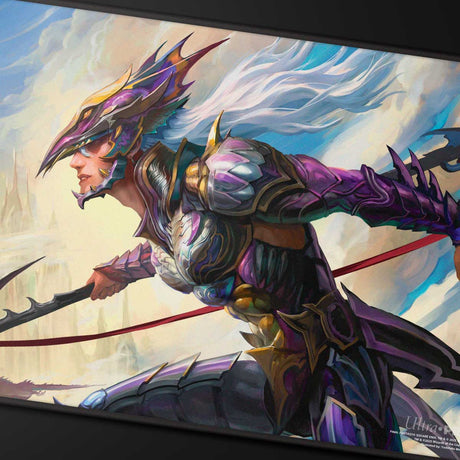Magic: The Gathering®—FINAL FANTASY™ Kain, Traitorous Dragoon Black Stitched Playmat Art | Nexcstoioe