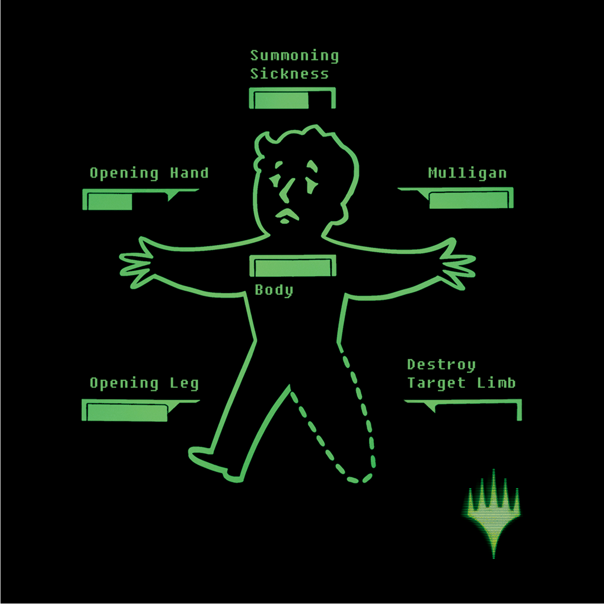 Magic: The Gathering Universes Beyond x Fallout Printed Graphic Tee - Vault Boy | Nexcstoioe