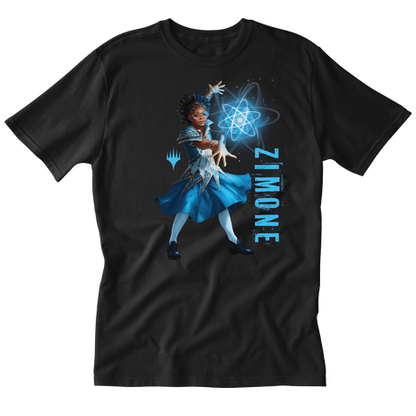 Foundations Zimone Printed Graphic Tee in Black for Magic: The Gathering | Nexcstoioe