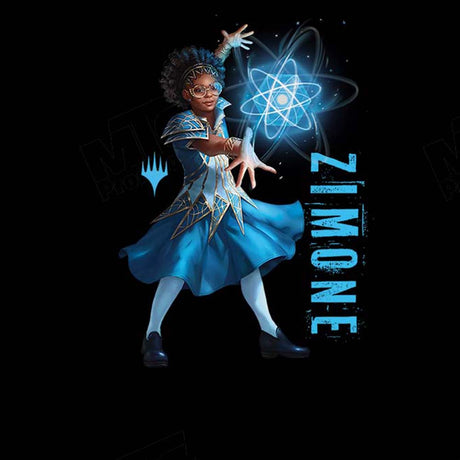 Foundations Zimone Printed Graphic Tee in Black for Magic: The Gathering | Nexcstoioe