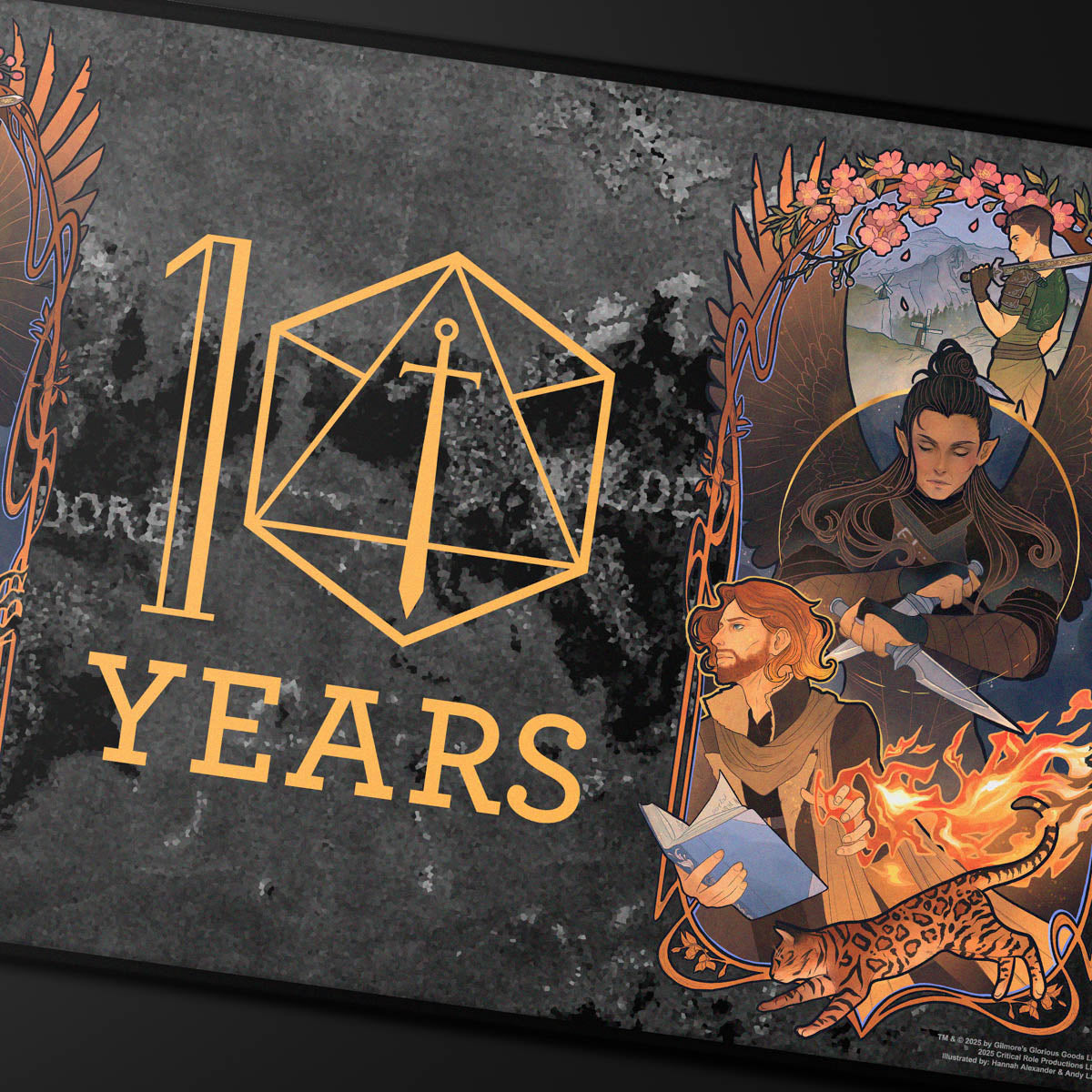 Critical Role 10th Anniversary Stitched Edge Playmat - Liam | Nexcstoioe