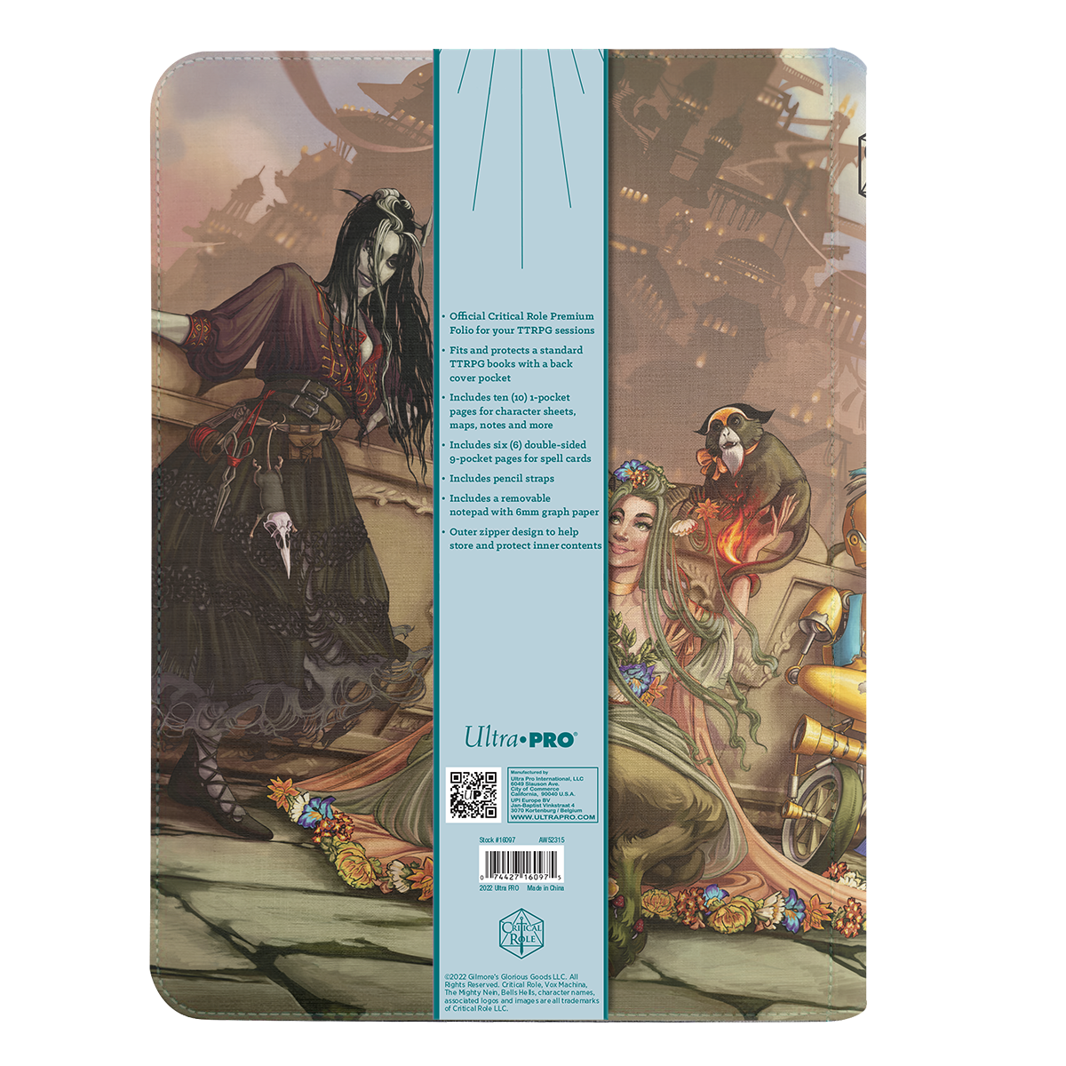 Critical Role Bells Hells Team Lineup Printed Leatherette Book Folio for Dungeons & Dragons | Nexcstoioe