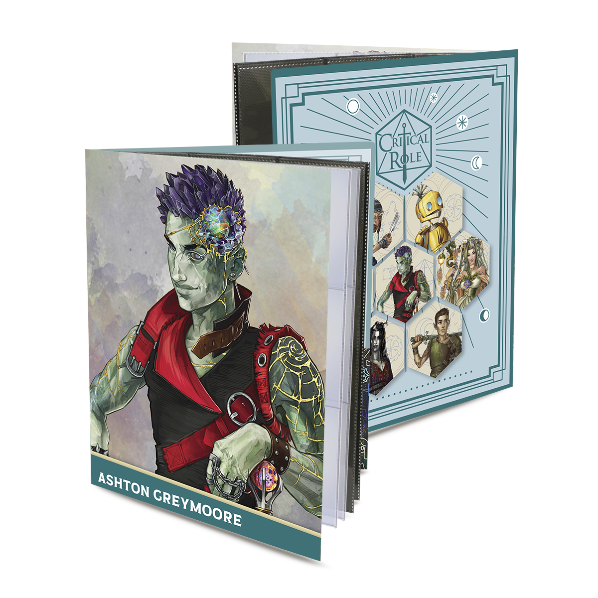 Critical Role Bells Hells Ashton Greymoore RPG Folio with Stickers for Dungeons & Dragons | Nexcstoioe