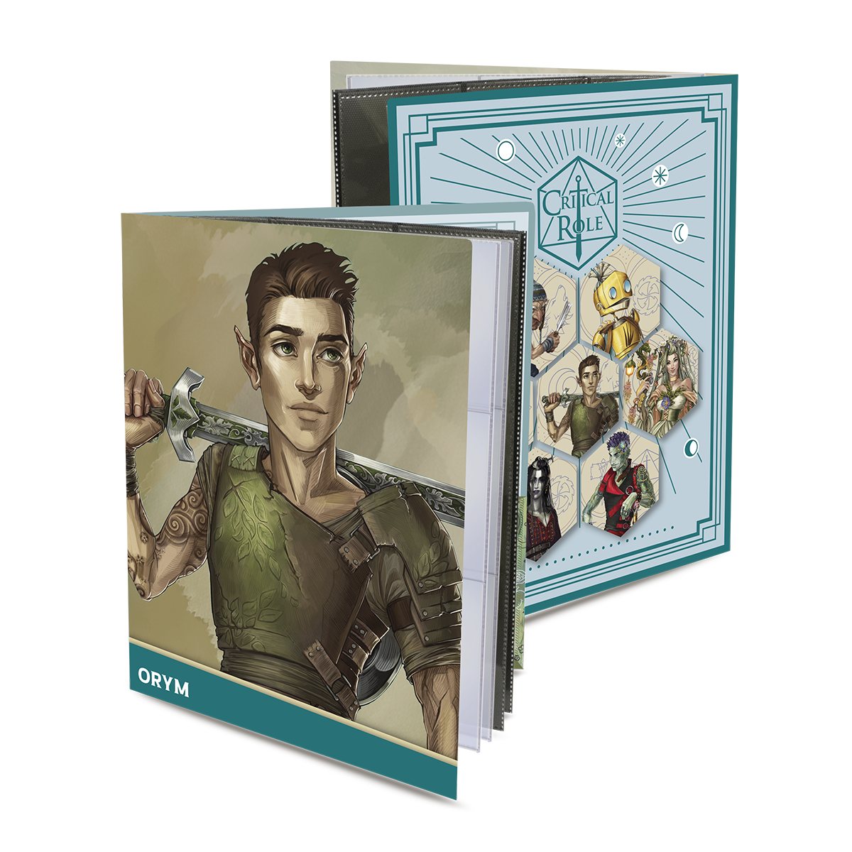 Critical Role Bells Hells Orym of the Air Ashari RPG Folio with Stickers for Dungeons & Dragons | Nexcstoioe