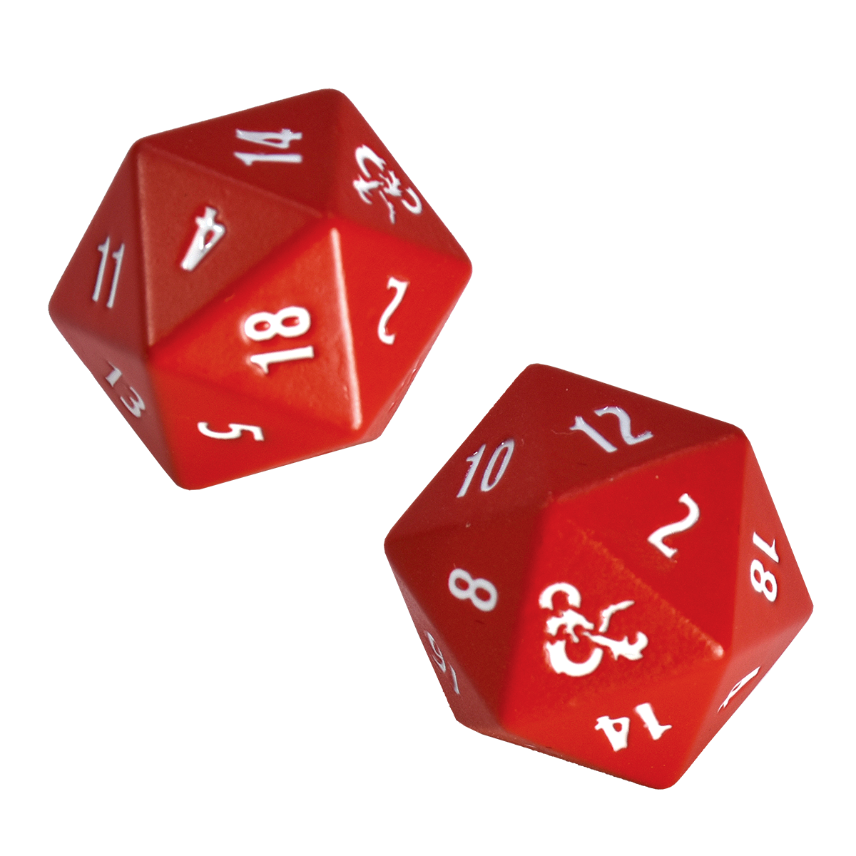 Heavy Metal Red and White D20 Dice Set (2ct) for Dungeons & Dragons | Nexcstoioe