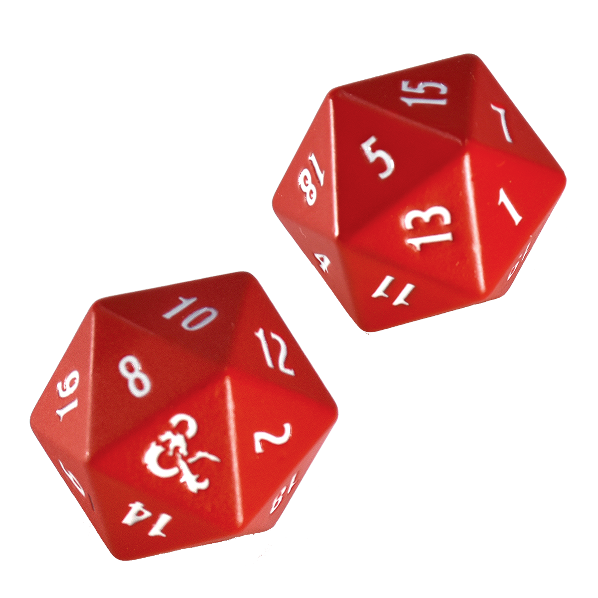 Heavy Metal Red and White D20 Dice Set (2ct) for Dungeons & Dragons | Nexcstoioe