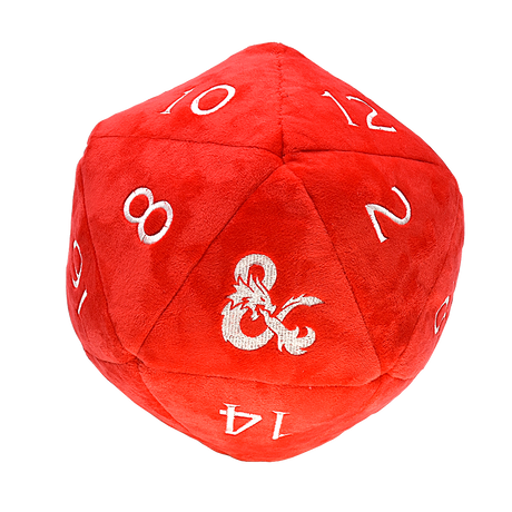 Jumbo Red and White D20 Novelty Dice Plush for Dungeons & Dragons | Nexcstoioe