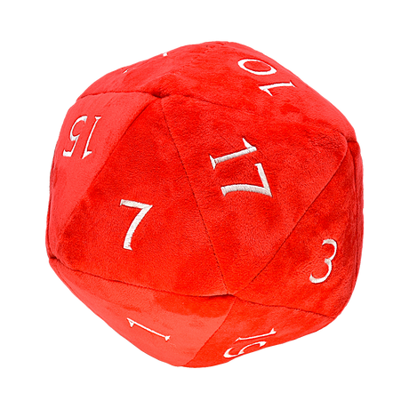 Jumbo Red and White D20 Novelty Dice Plush for Dungeons & Dragons | Nexcstoioe