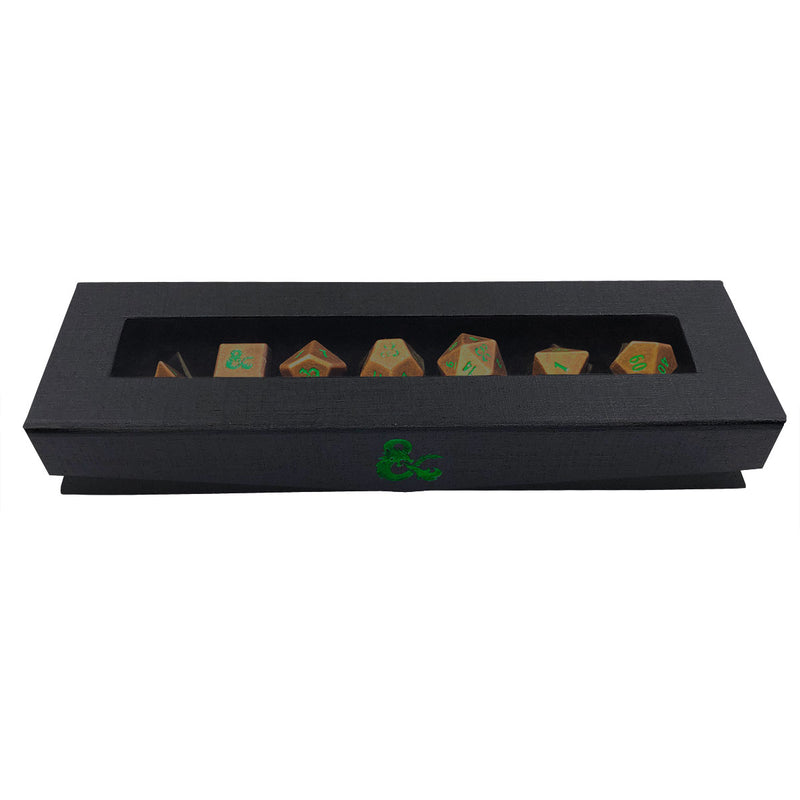 Heavy Metal Feywild Copper and Green RPG Dice Set (7ct) for Dungeons & Dragons | Nexcstoioe