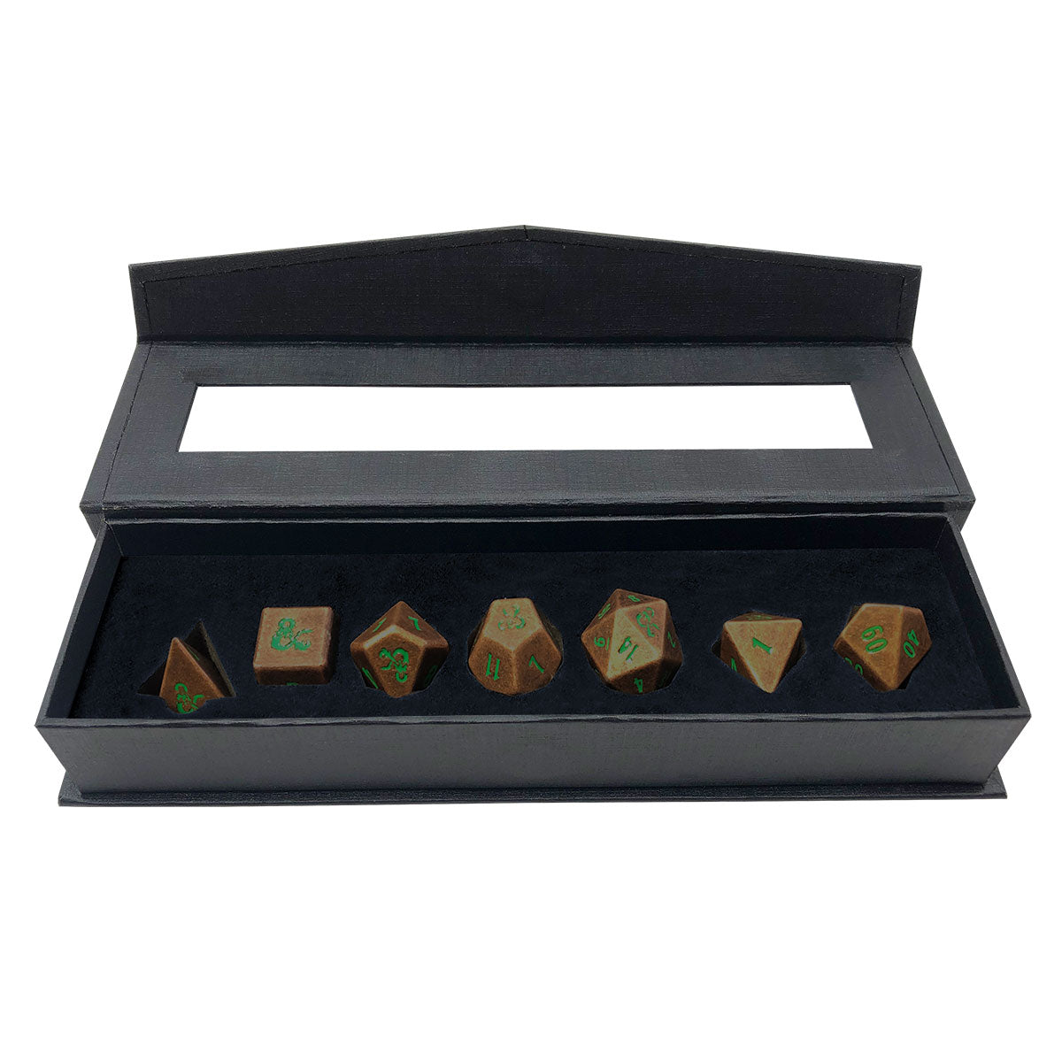 Heavy Metal Feywild Copper and Green RPG Dice Set (7ct) for Dungeons & Dragons | Nexcstoioe