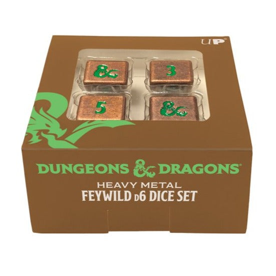 Heavy Metal Feywild Copper and Green D6 Dice Set (4ct) for Dungeons & Dragons | Nexcstoioe