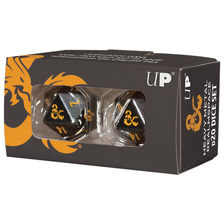 Heavy Metal Realmspace D20 Dice Set (2ct) for Dungeons & Dragons | Nexcstoioe