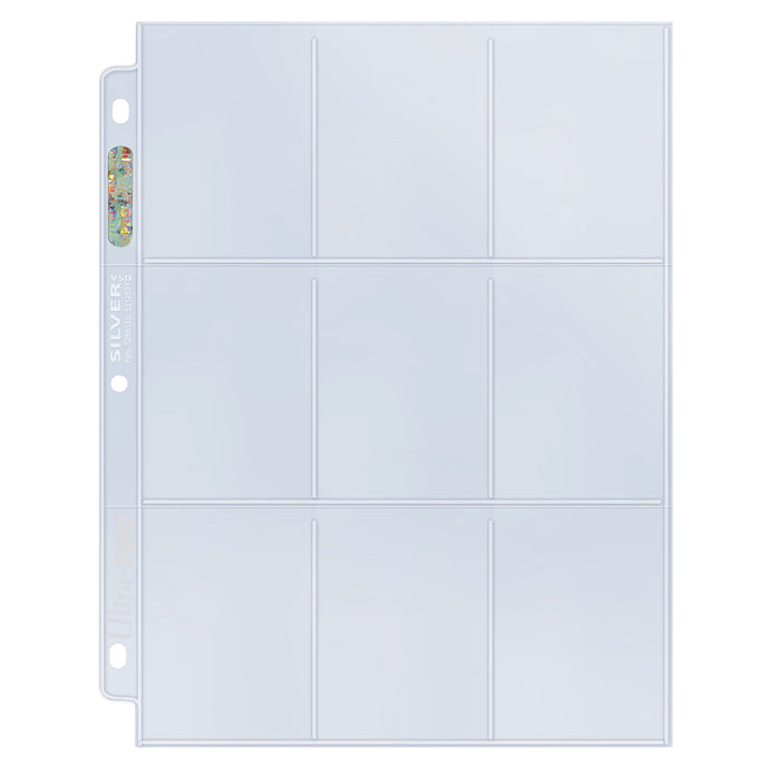 Silver Series 9-Pocket Pages (25ct) for Standard Size Cards | Nexcstoioe