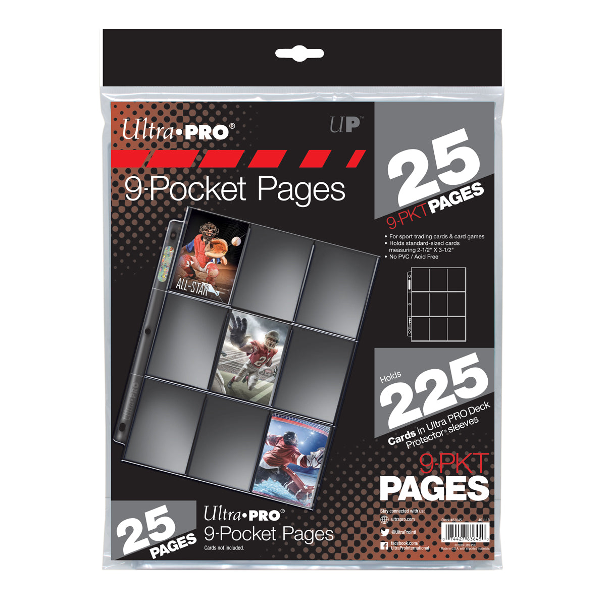 Silver Series 9-Pocket Pages (25ct) for Standard Size Cards | Nexcstoioe
