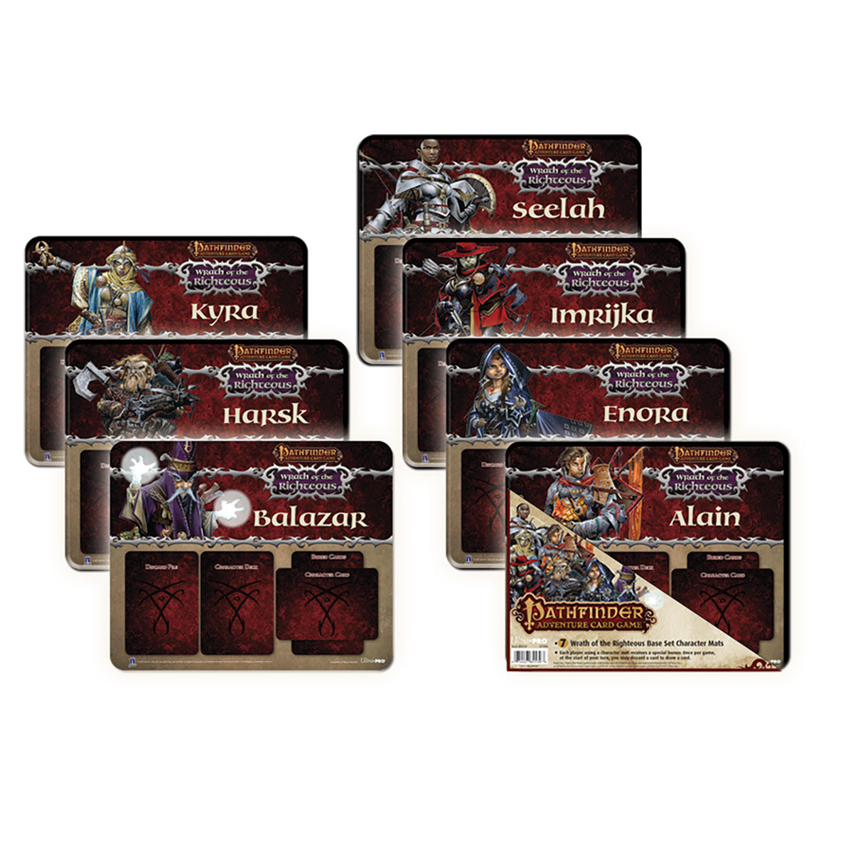 Wrath of the Righteous Base Set Mini Mats (7ct) for Pathfinder Adventure Card Game | Nexcstoioe