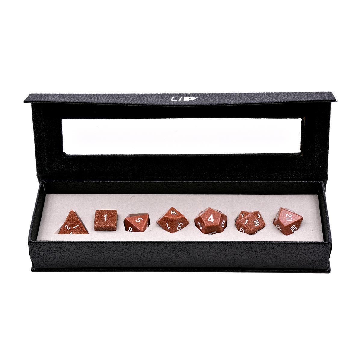Gemstone Gold Sandstone RPG Dice Set (7ct) | Nexcstoioe